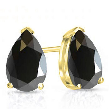 Bông tai Dazzling Rock Dazzlingrock Collection 14K 6X4Mm Each Pear Cut Black Sapphire Ladies Solitaire Stud Earrings