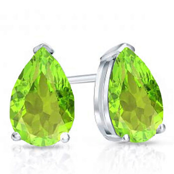 Bông tai Dazzling Rock Dazzlingrock Collection 10K 6X4Mm Each Pear Cut Peridot Ladies Solitaire Stud Earrings