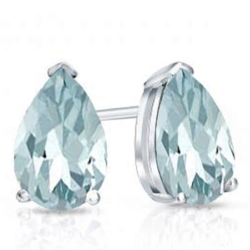 Dazzling Rock Dazzlingrock Collection 10K 6X4Mm Each Pear Cut Aquamarine Ladies Solitaire Stud Earrings, White Gold 1 Bông tai Dazzling Rock Dazzlingrock Collection 10K 6X4Mm Each Pear Cut Aquamarine Ladies Solitaire Stud Earrings