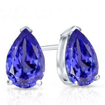 Bông tai Dazzling Rock Dazzlingrock Collection 18K 6X4Mm Each Pear Cut Tanzanite Ladies Solitaire Stud Earrings