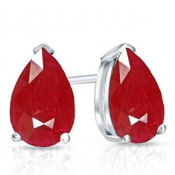 Dazzling Rock Dazzlingrock Collection 10K 6X4Mm Each Pear Cut Ruby Ladies Solitaire Stud Earrings, White Gold 1 Bông tai Dazzling Rock Dazzlingrock Collection 10K 6X4Mm Each Pear Cut Ruby Ladies Solitaire Stud Earrings