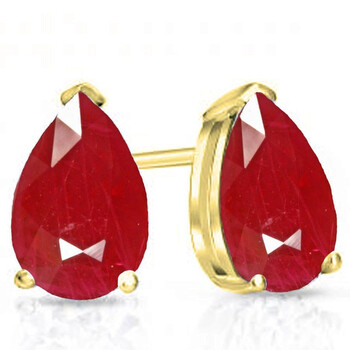 Bông tai Dazzling Rock Dazzlingrock Collection 18K 7X5Mm Each Pear Cut Ruby Ladies Solitaire Stud Earrings