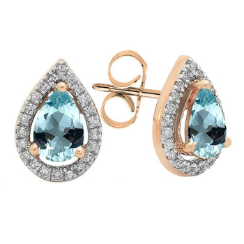 Dazzling Rock Dazzlingrock Collection 14K 6X4 Mm Each Pear Aquamarine & Round Diamond Ladies Halo Stud Earrings, Rose Gold 1 Bông tai Dazzling Rock Dazzlingrock Collection 14K 6X4 Mm Each Pear Aquamarine & Round Diamond Ladies Halo Stud Earrings