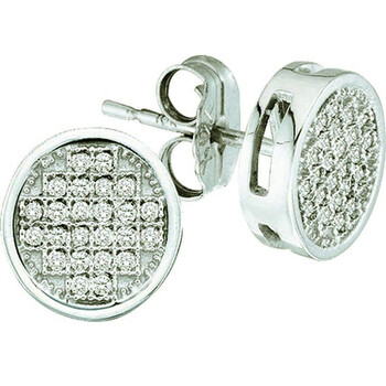 Bông tai Dazzling Rock Dazzlingrock Collection 0.05 Carat (Ctw) 10K Round Diamond Ladies Micro Pave Setting Circle Shape Stud Earrings