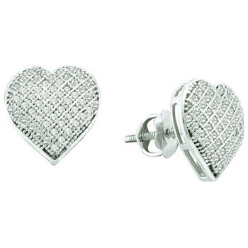 Bông tai Dazzling Rock Dazzlingrock Collection 0.33 Carat (Ctw) 10K Round White Diamond Ladies Heart Shape Stud Earrings