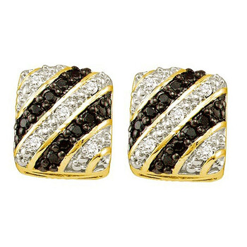 Bông tai Dazzling Rock Dazzlingrock Collection 0.27 Carat (Ctw) 10K Round Black & White Diamond Ladies Fine Earrings