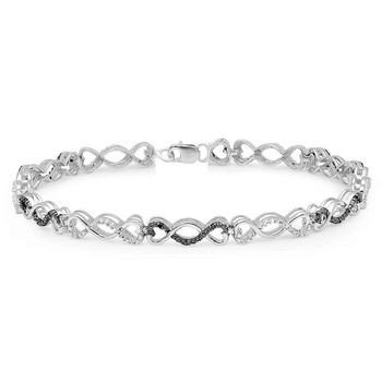 Vòng tay Dazzling Rock Dazzlingrock Collection 0.24 Carat (Ctw) Black And White Diamond Ladies Infinity Tennis Link Bracelet