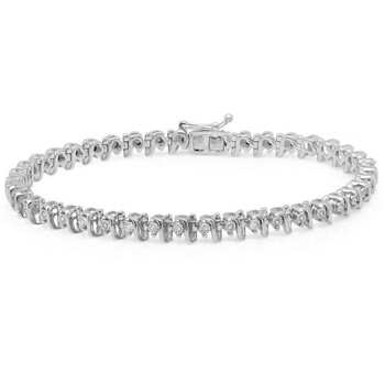 Vòng tay Dazzling Rock Dazzlingrock Collection 0.31 Carat (Ctw) Real Round Cut White Diamond Ladies Tennis Bracelet 1/3 Ct