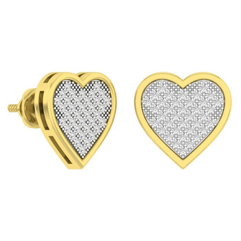Dazzling Rock Dazzlingrock Collection 0.50 Carat (Ctw) 14K Diamond Heart Earrings, Yellow Gold 1 Bông tai Dazzling Rock Dazzlingrock Collection 0.50 Carat (Ctw) 14K Diamond Heart Earrings