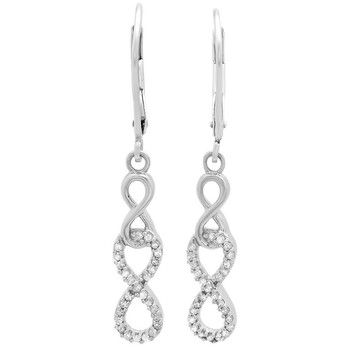 Dazzling Rock Dazzlingrock Collection 0.20 Carat (Ctw) Round White Diamond Ladies Infinity Swirl Dangling Earrings 1/5 Ct, Sterling Silver 1 Bông tai Dazzling Rock Dazzlingrock Collection 0.20 Carat (Ctw) Round White Diamond Ladies Infinity Swirl Dangling Earrings 1/5 Ct