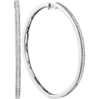 Dazzling Rock Dazzlingrock Collection 0.33 Carat (Ctw) 10K White Diamond Fashion Hoop Earrings, White Gold 1 Bông tai Dazzling Rock Dazzlingrock Collection 0.33 Carat (Ctw) 10K White Diamond Fashion Hoop Earrings
