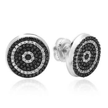 Dazzling Rock Dazzlingrock Collection 0.50 Carat (Ctw) 10K Black And White Diamond Micro Pave Hip Hop Men'S Stud Earrings 1/2 Ct, White Gold 1 Bông tai Dazzling Rock Dazzlingrock Collection 0.50 Carat (Ctw) 10K Black And White Diamond Micro Pave Hip Hop Men'S Stud Earrings 1/2 Ct
