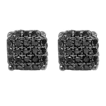 Dazzling Rock Dazzlingrock Collection 0.33 Carat (Ctw) Black Rhodium Plated Black Diamond Dice Shape Iced Stud Earrings 1/3 Ct, Sterling Silver 2 Bông tai Dazzling Rock Dazzlingrock Collection 0.33 Carat (Ctw) Black Rhodium Plated Black Diamond Dice Shape Iced Stud Earrings 1/3 Ct
