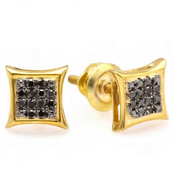 Bông tai Dazzling Rock Dazzlingrock Collection 0.10 Carat (Ctw) 14K Black Round Diamond Micro Pave Setting Kite Shape Stud Earrings 1/10 Ct