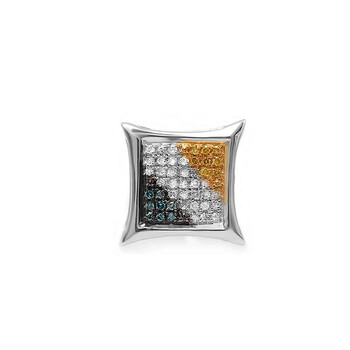 Dazzling Rock Dazzlingrock Collection 0.10 Carat (Ctw) Blue, White & Yellow Diamond Micro Pave Kite Stud Earring (1Pc), Sterling Silver 2 Bông tai Dazzling Rock Dazzlingrock Collection 0.10 Carat (Ctw) Blue