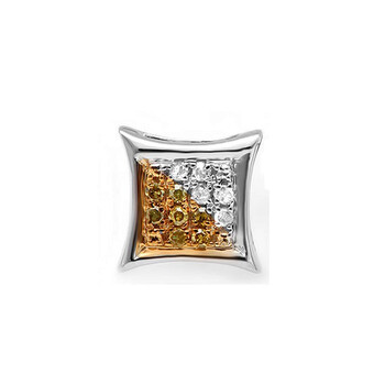 Bông tai Dazzling Rock Dazzlingrock Collection 0.05 Carat (Ctw) Round White & Yellow Diamond Micro Pave Kite Stud Earring (1Pc)