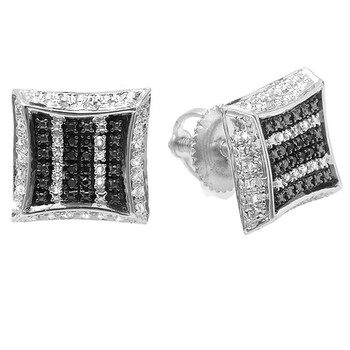 Dazzling Rock Dazzlingrock Collection 0.10 Carat (Ctw) 14K White & Black Round Diamond Micro Pave Setting Kite Shape Stud Earrings 1/10 Ct, White Gold 1 Bông tai Dazzling Rock Dazzlingrock Collection 0.10 Carat (Ctw) 14K White & Black Round Diamond Micro Pave Setting Kite Shape Stud Earrings 1/10 Ct