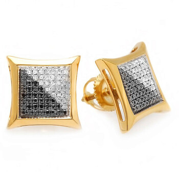 Dazzling Rock Dazzlingrock Collection 0.33 Carat (Ctw) 10K Black & White Round Diamond Micro Pave Setting Kite Shape Stud Earrings 1/3 Ct, Yellow Gold 2 Bông tai Dazzling Rock Dazzlingrock Collection 0.33 Carat (Ctw) 10K Black & White Round Diamond Micro Pave Setting Kite Shape Stud Earrings 1/3 Ct