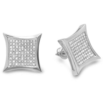 Bông tai Dazzling Rock Dazzlingrock Collection 0.35 Carat (Ctw) Round Diamond Kite Shape Men'S Hip Hop Iced Stud Earrings 1/3 Ct