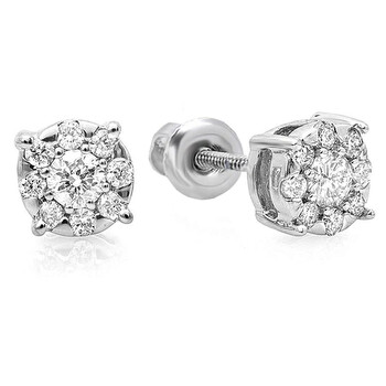 Bông tai Dazzling Rock Dazzlingrock Collection 0.33 Carat (Ctw) 14K Round Shape Cluster Earrings
