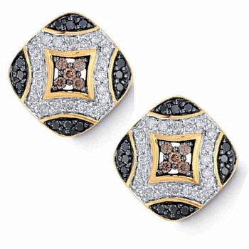 Bông tai Dazzling Rock Dazzlingrock Collection 0.75 Carat (Ctw) 14K Three Stone Black