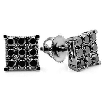 Bông tai Dazzling Rock Dazzlingrock Collection 0.90 Carat (Ctw) 18K Square Shaped Stud Earrings