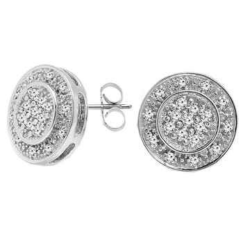 Dazzling Rock Dazzlingrock Collection 0.16 Carat (Ctw) Round White Diamond Ladies Cluster Stud Earrings 1/6 Ct, Sterling Silver 1 Bông tai Dazzling Rock Dazzlingrock Collection 0.16 Carat (Ctw) Round White Diamond Ladies Cluster Stud Earrings 1/6 Ct
