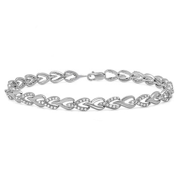 Vòng tay Dazzling Rock Dazzlingrock Collection 1.00 Carat (Ctw) Round White Diamond Ladies Tennis Link Bracelet 1 Ct