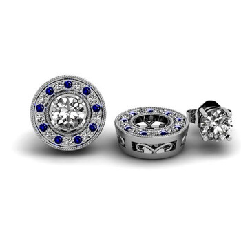 Dazzling Rock Dazzlingrock Collection 14K Blue Sapphire & White Diamond Removable Jackets For Stud Earrings, White Gold 2 Bông tai Dazzling Rock Dazzlingrock Collection 14K Blue Sapphire & White Diamond Removable Jackets For Stud Earrings