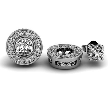 Dazzling Rock Dazzlingrock Collection 0.85 Carat (Ctw) 14K Round White Diamond Removable Jackets For Stud Earrings, White Gold 1 Bông tai Dazzling Rock Dazzlingrock Collection 0.85 Carat (Ctw) 14K Round White Diamond Removable Jackets For Stud Earrings