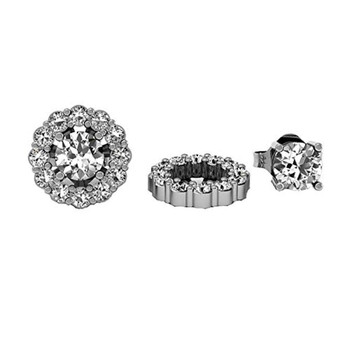 Dazzling Rock Dazzlingrock Collection 0.65 Carat (Ctw) 14K Round White Diamond Cluster Style Removable Jackets For Stud Earrings, White Gold 2 Bông tai Dazzling Rock Dazzlingrock Collection 0.65 Carat (Ctw) 14K Round White Diamond Cluster Style Removable Jackets For Stud Earrings