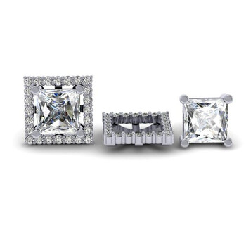 Dazzling Rock Dazzlingrock Collection 0.85 Carat (Ctw) 14K Round White Diamond Square Shape Removable Jackets For Stud Earrings, White Gold 2 Bông tai Dazzling Rock Dazzlingrock Collection 0.85 Carat (Ctw) 14K Round White Diamond Square Shape Removable Jackets For Stud Earrings