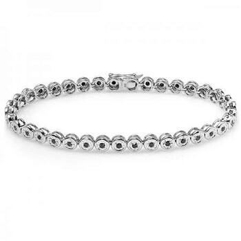 Vòng tay Dazzling Rock Dazzlingrock Collection 0.95 Carat (Ctw) Real Round Cut Black Diamond Ladies Tennis Bracelet 1 Ct