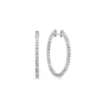 Dazzling Rock Dazzlingrock Collection 0.95 Carat (Ctw) 10K Round Diamond Ladies In And Out Hoop Earrings 1 Ct, White Gold 2 Bông tai Dazzling Rock Dazzlingrock Collection 0.95 Carat (Ctw) 10K Round Diamond Ladies In And Out Hoop Earrings 1 Ct