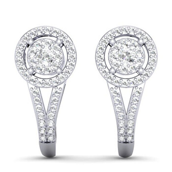 Dazzling Rock Dazzlingrock Collection 0.50 Carat (Ctw) 14K Round White Diamond Ladies Double Frame Halo Style Hoop Earrings 1/2 Ct, White Gold 2 Bông tai Dazzling Rock Dazzlingrock Collection 0.50 Carat (Ctw) 14K Round White Diamond Ladies Double Frame Halo Style Hoop Earrings 1/2 Ct