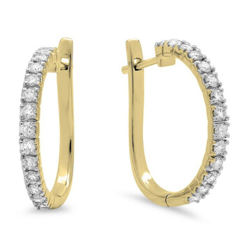 Dazzling Rock Dazzlingrock Collection 0.75 Carat (Ctw) 14K Round Cut Diamond Ladies Hoop Earrings 3/4 Ct, Yellow Gold 2 Bông tai Dazzling Rock Dazzlingrock Collection 0.75 Carat (Ctw) 14K Round Cut Diamond Ladies Hoop Earrings 3/4 Ct