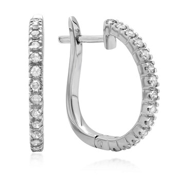 Bông tai Dazzling Rock Dazzlingrock Collection 0.25 Carat (Ctw) 14K Round Cut Diamond Ladies Hoop Earrings 1/4 Ct