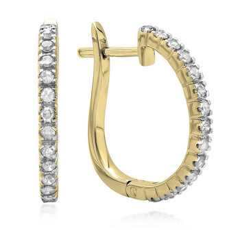 Bông tai Dazzling Rock Dazzlingrock Collection 0.25 Carat (Ctw) 14K Round Cut Diamond Ladies Hoop Earrings 1/4 Ct