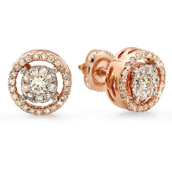 Bông tai Dazzling Rock Dazzlingrock Collection 0.55 Carat (Ctw) 14K Real Round Cut Diamond Ladies Cluster Flower Halo Stud Earrings 1/2 Ct