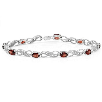 Vòng tay Dazzling Rock Dazzlingrock Collection Real Oval Cut Garnet & Round Cut White Diamond Ladies Infinity Link Tennis Bracelet