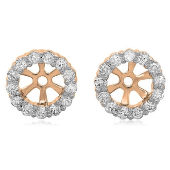 Bông tai Dazzling Rock Dazzlingrock Collection 0.50 Carat (Ctw) 14K Round Diamond Cluster Style Removable Jackets Stud Earrings 1/2 Ct