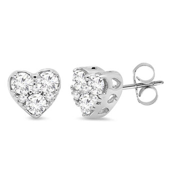 Bông tai Dazzling Rock Dazzlingrock Collection 0.40 Carat (Ctw) 10K Round Cut Diamond Ladies Heart Shape Stud Earrings