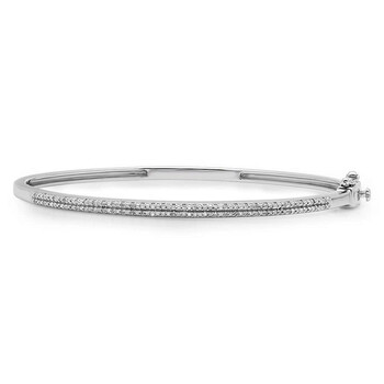 Dazzling Rock Dazzlingrock Collection 0.20 Carat (Ctw) Round Cut White Diamond Ladies Fashion Bangle Bracelet 1/5, Sterling Silver 2 Vòng tay Dazzling Rock Dazzlingrock Collection 0.20 Carat (Ctw) Round Cut White Diamond Ladies Fashion Bangle Bracelet 1/5