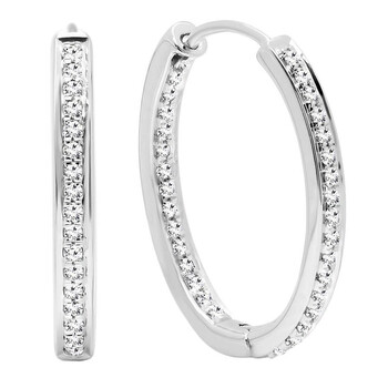 Dazzling Rock Dazzlingrock Collection 0.23 Carat (Ctw) 14K Round White Diamond Ladies Hoop Earrings 1/4 Ct, White Gold 2 Bông tai Dazzling Rock Dazzlingrock Collection 0.23 Carat (Ctw) 14K Round White Diamond Ladies Hoop Earrings 1/4 Ct
