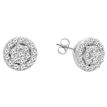 Dazzling Rock Dazzlingrock Collection 0.25 Carat (Ctw) 10K Round White Diamond Ladies Circle Cluster Stud Earrings, White Gold 2 Bông tai Dazzling Rock Dazzlingrock Collection 0.25 Carat (Ctw) 10K Round White Diamond Ladies Circle Cluster Stud Earrings