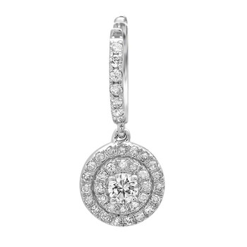 Dazzling Rock Dazzlingrock Collection 0.35 Carat (Ctw) 14K Round White Diamond Ladies Halo Style Dangling Earring, White Gold 2 Bông tai Dazzling Rock Dazzlingrock Collection 0.35 Carat (Ctw) 14K Round White Diamond Ladies Halo Style Dangling Earring