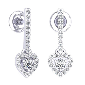 Dazzling Rock Dazzlingrock Collection 0.50 Carat (Ctw) 14K Round White Diamond Ladies Heart Dangling Drop Earrings 1/2 Ct, White Gold 1 Bông tai Dazzling Rock Dazzlingrock Collection 0.50 Carat (Ctw) 14K Round White Diamond Ladies Heart Dangling Drop Earrings 1/2 Ct