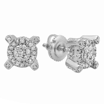 Dazzling Rock Dazzlingrock Collection 0.50 Carat (Ctw) Round Diamond Ladies Cluster Style Fashion Stud Earrings 1/2 Ct, Sterling Silver 1 Bông tai Dazzling Rock Dazzlingrock Collection 0.50 Carat (Ctw) Round Diamond Ladies Cluster Style Fashion Stud Earrings 1/2 Ct