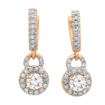 Dazzling Rock Dazzlingrock Collection 0.45 Carat (Ctw) 14K Round White Diamond Ladies Halo Style Dangling Drop Earrings 1/2 Ct, Rose Gold 1 Bông tai Dazzling Rock Dazzlingrock Collection 0.45 Carat (Ctw) 14K Round White Diamond Ladies Halo Style Dangling Drop Earrings 1/2 Ct