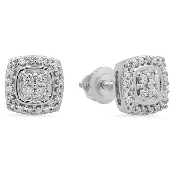Dazzling Rock Dazzlingrock Collection 0.25 Carat (Ctw) 10K Round White Diamond Ladies Stud Earrings, White Gold 1 Bông tai Dazzling Rock Dazzlingrock Collection 0.25 Carat (Ctw) 10K Round White Diamond Ladies Stud Earrings